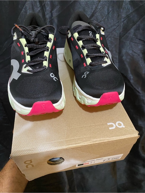 On Running Shoes - Oncloud monster hyper Black Sneakers with Pink and Cream Accents